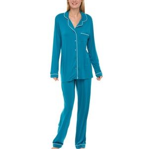 NWT! Alexander Del Rossa Butter Soft Pajama Set Turquoise Blue XS